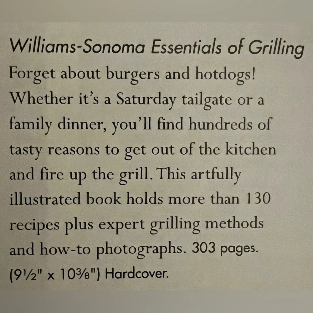 NEW Williams-Sonoma Essentials of Grilling #13051